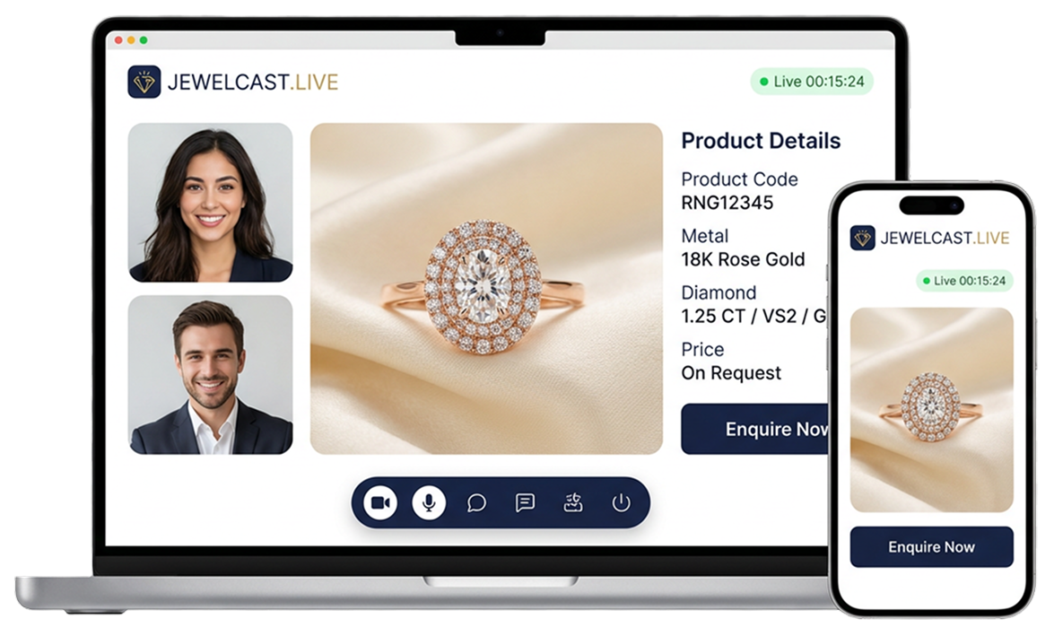 JewelCast Live Consultation Platform Mockup